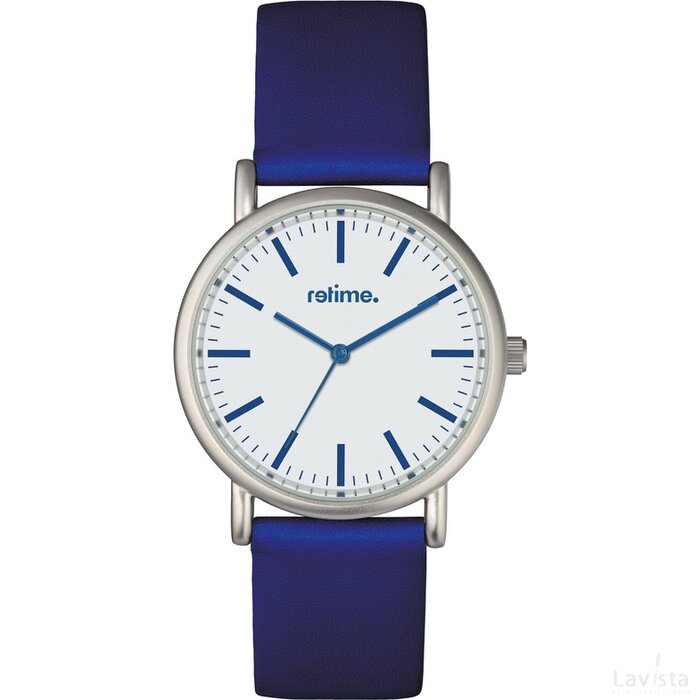 Polshorloge Retime-Basic blauw, zilver, wit