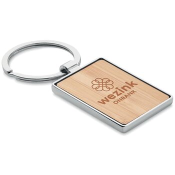 Rechthoekige bamboe sleutelhanger Bruin Rechthoekige bamboe sleutelhanger Bruin