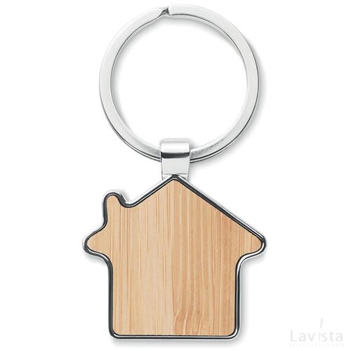 Bamboe sleutelhanger huisje Burnie