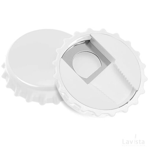 Flesopener kroonkurk met sluiting Wit