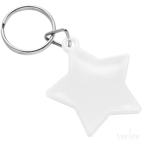 Sleutelhanger ster wit