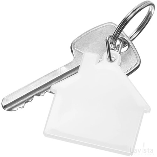 Sleutelhanger huis wit