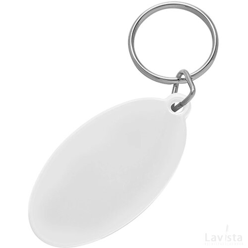 Sleutelhanger ovaal wit