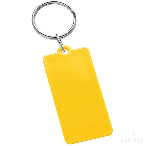 Sleutelhanger rechthoek geel