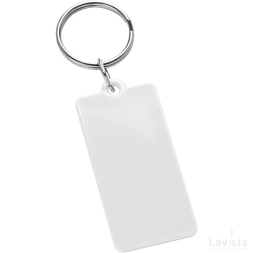 Sleutelhanger rechthoek wit