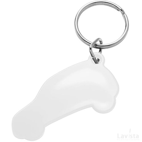 Sleutelhanger auto wit