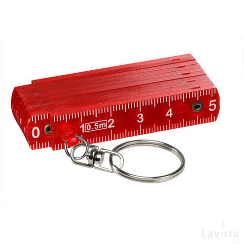 Sleutelhanger duimstok mini rood