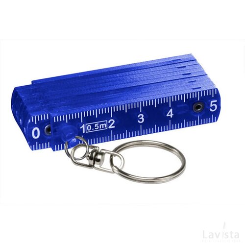 Sleutelhanger duimstok mini blauw