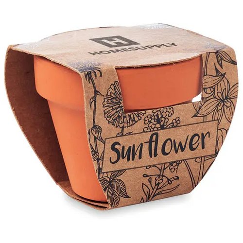 Potje zonnebloem Sunflower hout