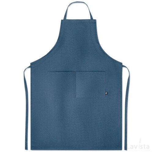 Verstelbaar schort van hennep Naima apron blauw