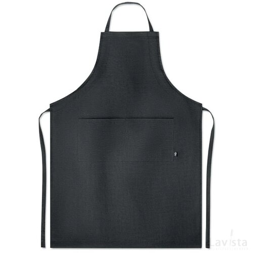 Verstelbaar schort van hennep Naima apron zwart