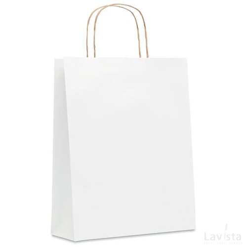 Medium papieren geschenktas Paper tone m wit