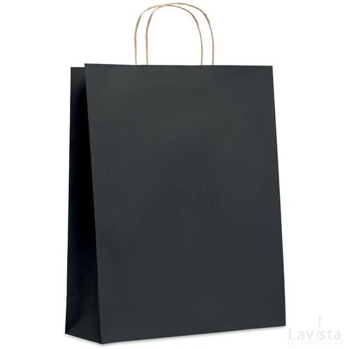 Grote papieren geschenktas Paper tone l zwart