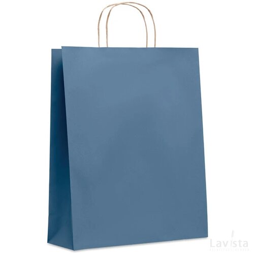 Grote papieren geschenktas Paper tone l blauw