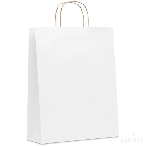 Grote papieren geschenktas Paper tone l wit