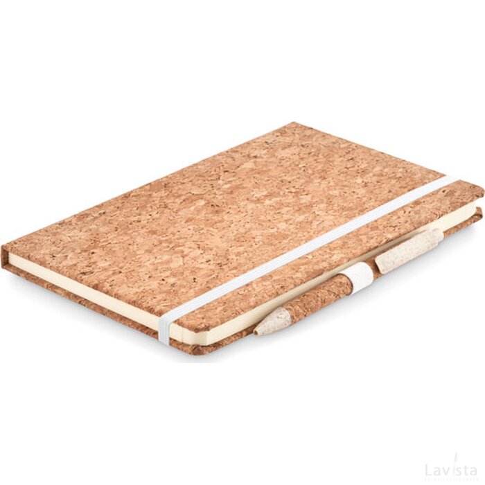 Bamboe a5 notitieboek met balpe Suber set beige