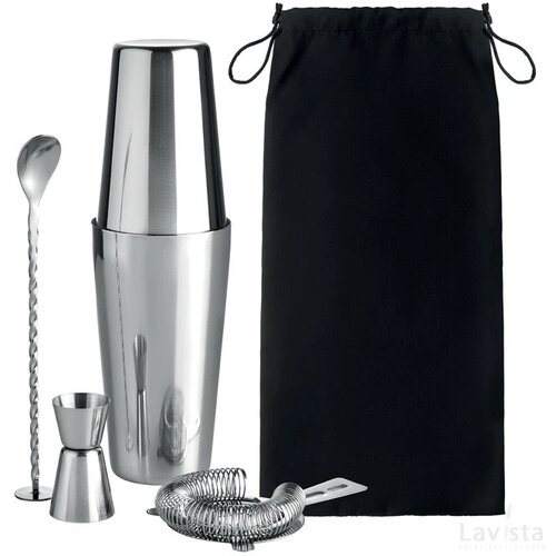 Cocktail set Boston glanzend zilver