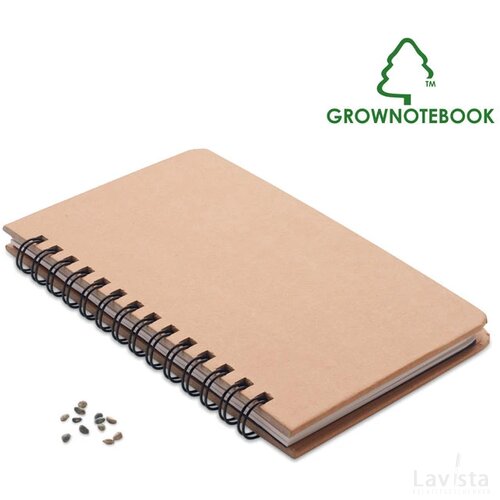 Notitieboek pijnboomzaad Grownotebook™ beige