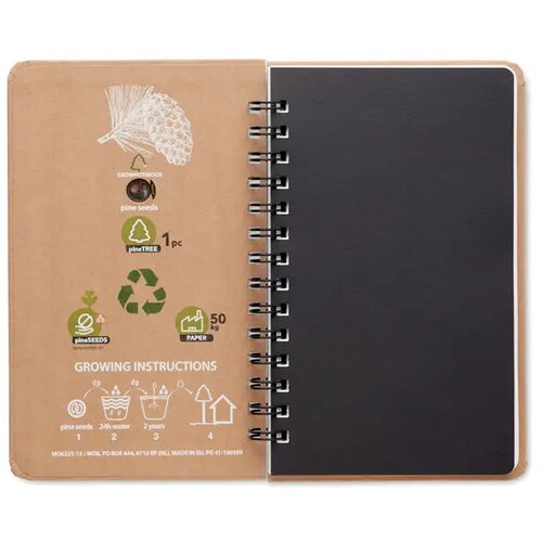 Notitieboek pijnboomzaad Grownotebook™ beige