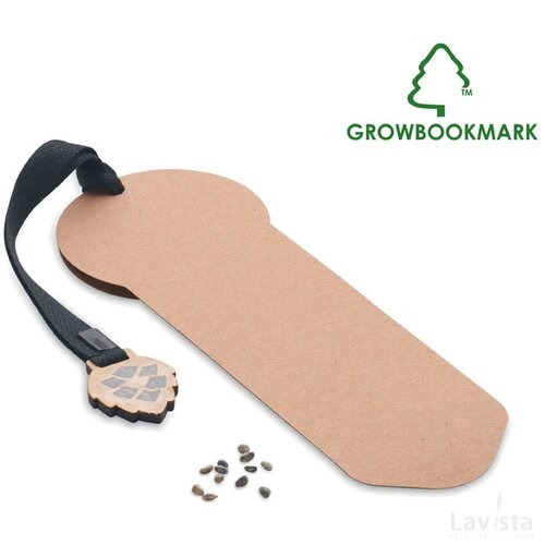 Bladwijzer pijnboomzaad Growbookmark™ beige