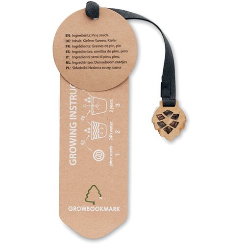 Bladwijzer pijnboomzaad Growbookmark™ Beige