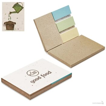 Memoblok met sticky notes van groeipapier Wit