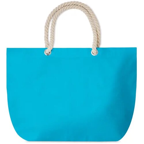 Strandtas met touw handvatten Menorca turquoise