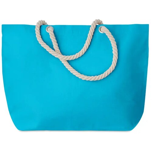 Strandtas met touw handvatten Menorca turquoise