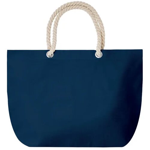 Strandtas met touw handvatten Menorca blauw