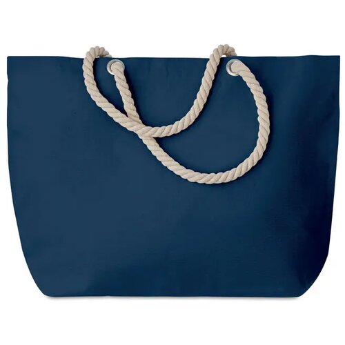 Strandtas met touw handvatten Menorca blauw