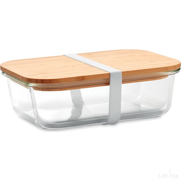 Lunchbox glas bamboe deksel9000 Tundra lunchbox transparant