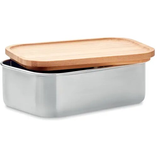 RVS lunchbox met bamboe deksel (600ml) Bruin