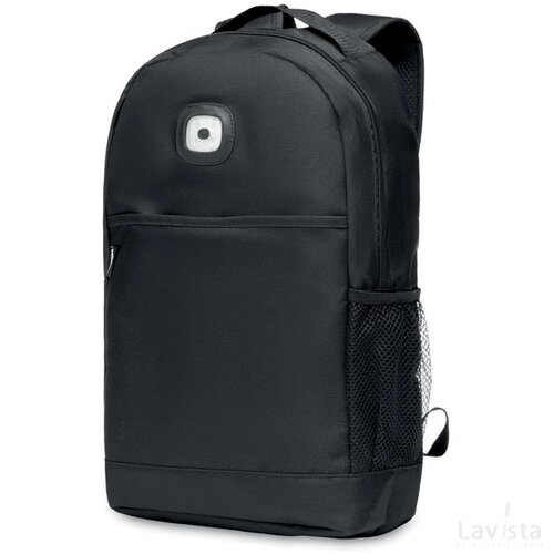 Rpet rugzak met cob licht Urbanback zwart