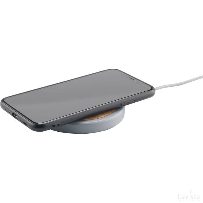 Lidos Stone Eco 10W Wireless Charger Draadloze Oplader Bamboe