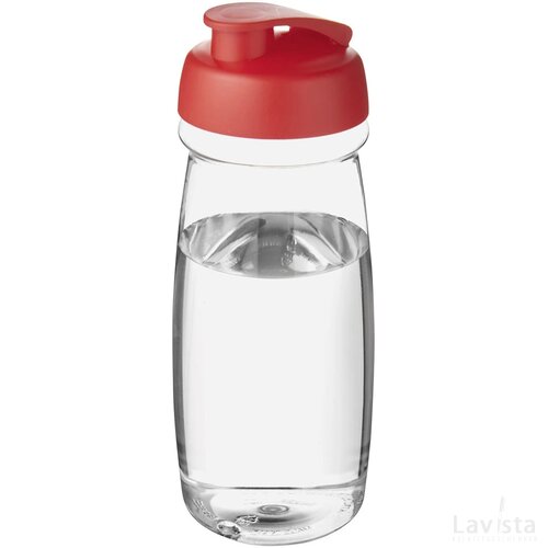 H2O Pulse® 600 ml sportfles met flipcapdeksel Transparant, Rood Transparant/Rood