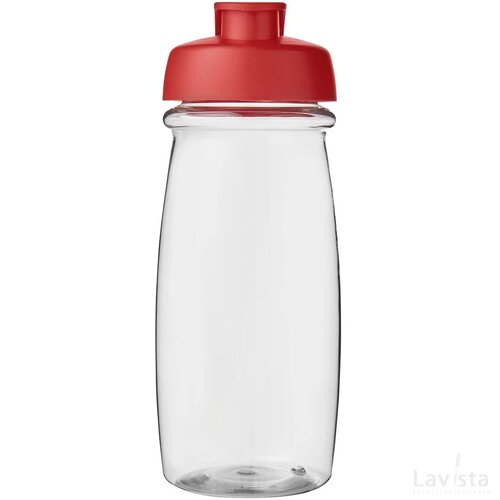 H2O Pulse® 600 ml sportfles met flipcapdeksel Transparant, Rood Transparant/Rood