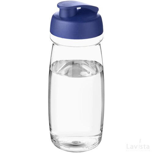 H2O Pulse® 600 ml sportfles met flipcapdeksel Transparant, Blauw Transparant/Blauw