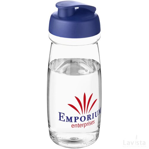 H2O Pulse® 600 ml sportfles met flipcapdeksel Transparant, Blauw Transparant/Blauw
