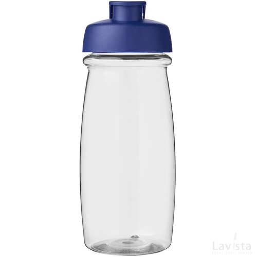 H2O Pulse® 600 ml sportfles met flipcapdeksel Transparant, Blauw Transparant/Blauw