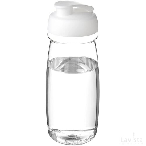 H2O Pulse® 600 ml sportfles met flipcapdeksel Transparant, Wit Transparant/Wit