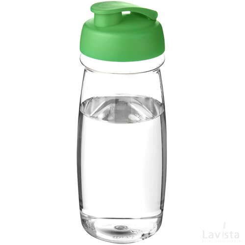 H2O Pulse® 600 ml sportfles met flipcapdeksel Transparant, Groen Transparant/Groen