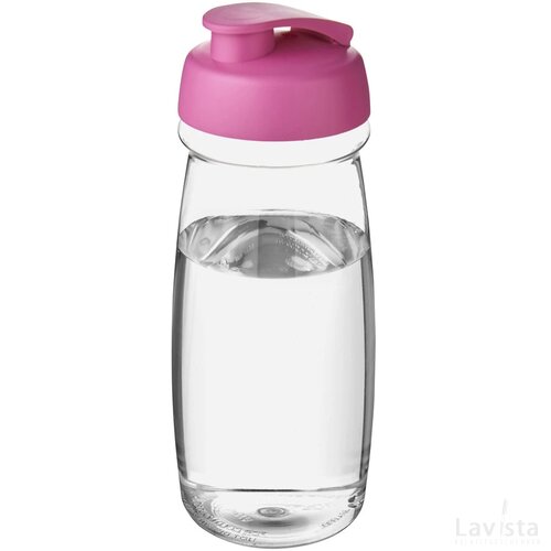 H2O Pulse® 600 ml sportfles met flipcapdeksel Transparant, Roze Transparant/Roze