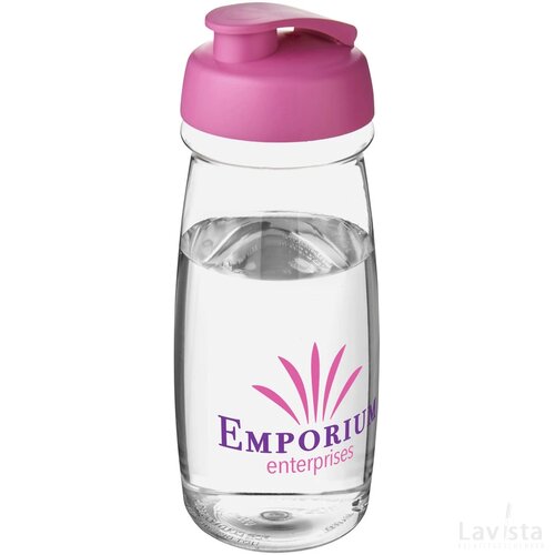 H2O Pulse® 600 ml sportfles met flipcapdeksel Transparant, Roze Transparant/Roze
