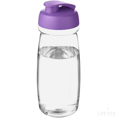 H2O Pulse® 600 ml sportfles met flipcapdeksel Transparant, Paars Transparant/Paars