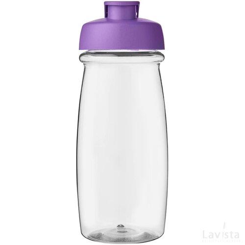 H2O Pulse® 600 ml sportfles met flipcapdeksel Transparant, Paars Transparant/Paars