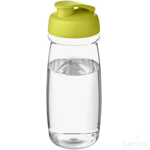 H2O Pulse® 600 ml sportfles met flipcapdeksel Transparant, Lime Transparant/Lime