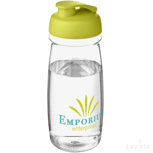 H2O Pulse® 600 ml sportfles met flipcapdeksel Transparant, Lime Transparant/Lime