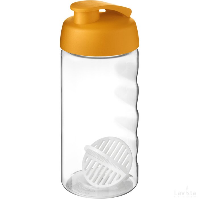 H2O Active Bop 500 ml sportfles met shaker bal Oranje, Transparant Oranje/Transparant