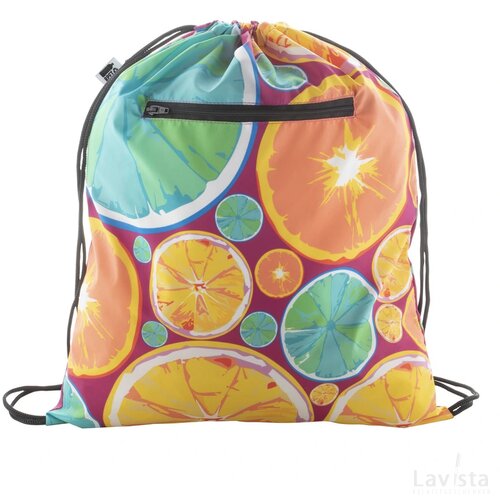 Creadraw Zip Rpet Custom Made Tas Met Trekkoord Zwart