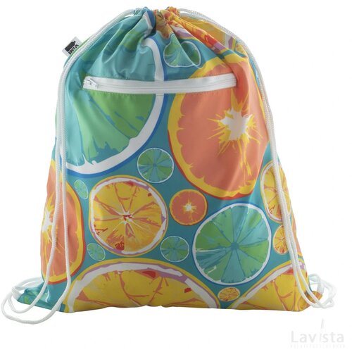 Creadraw Zip Rpet Custom Made Tas Met Trekkoord Wit